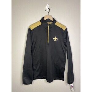 New Orleans Saints Pullover 1/4 Zip Unisex MEDIUM Black Gold Long Sleeve NFL